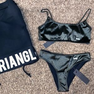 TRIANGL Metallic Black Bikini; New with Tags